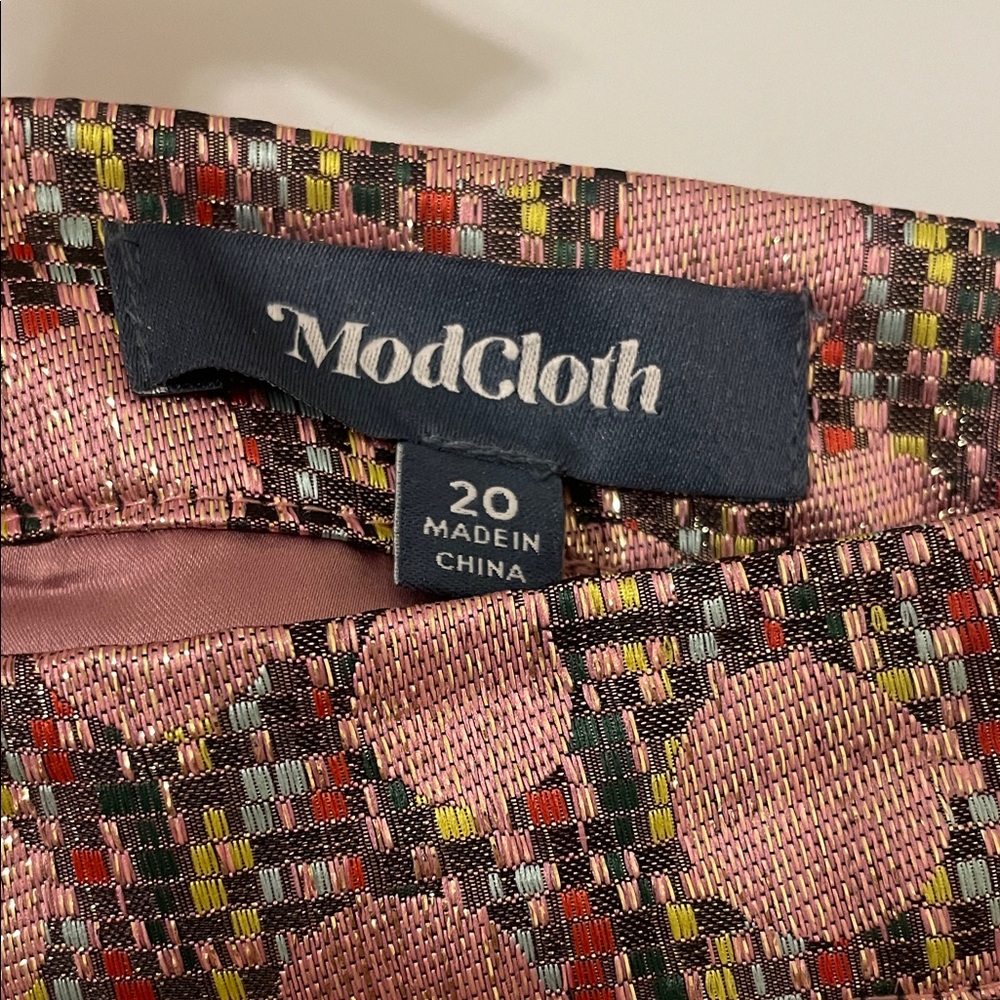 Modcloth 20 Glad You Came Pink Polka Dot Shimmering Print Mini Skirt - Picture 4 of 6